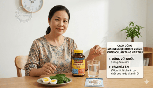 Cách dùng Magnesium Citrate 250mg đúng chuẩn tăng hấp thu