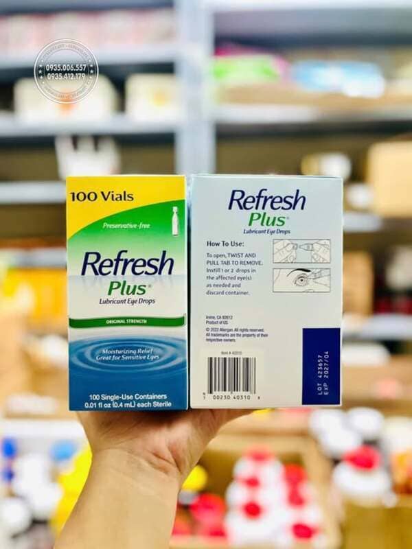 Thiết kế bao bì nước nhỏ mắt nhân tạo Refresh Plus
