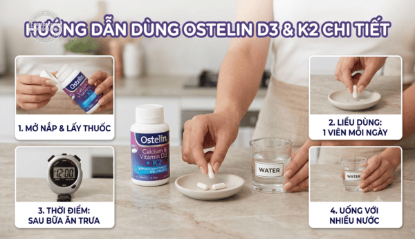 Hướng dẫn cách dùng Calcium & Vitamin D3 + K2 của Úc chi tiết từ A-Z