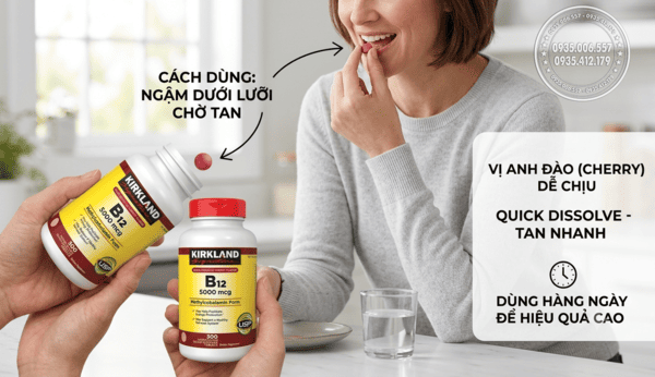 Cách dùng Vitamin B12 5000mcg Kirkland đúng và hiệu quả